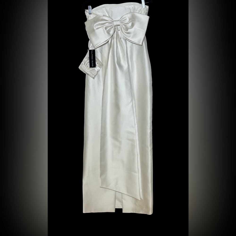 ALFRED SUNG D856 Maxi Dress in Ivory - Picture 6 of 14